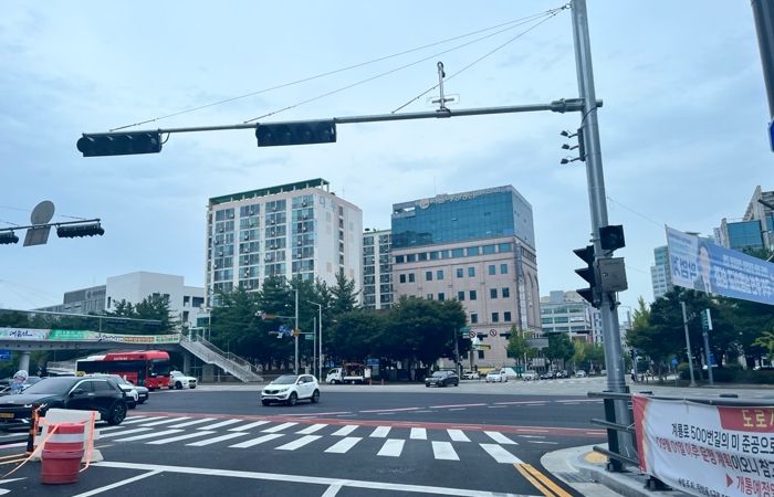 탄방동1구역 도로 전경