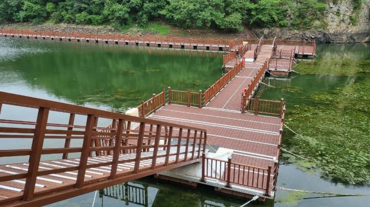 장태산 물빛 거닐길 현장 전경 및 노선도