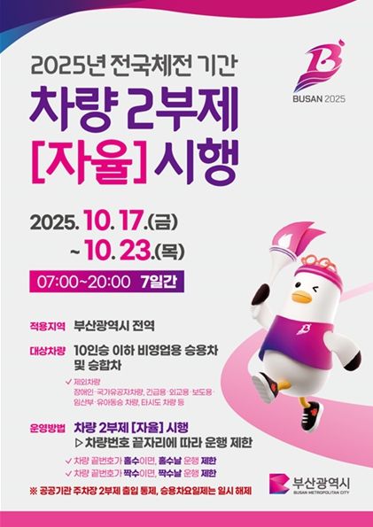 차량 2부제(자율) 홍보물