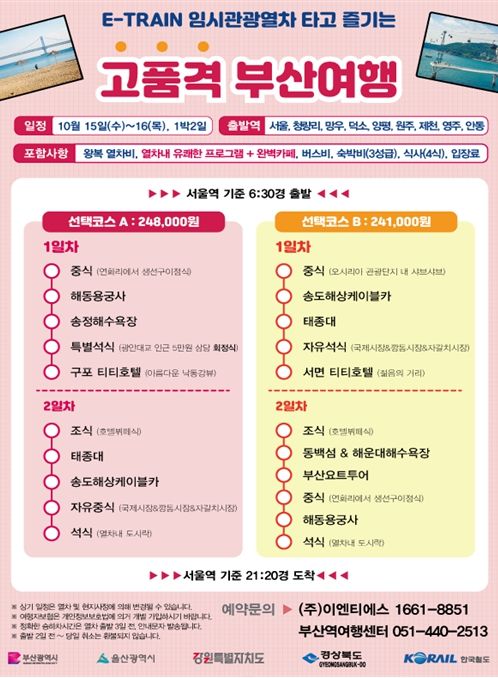 부산의 매력을 담은 1박2일 기차여행