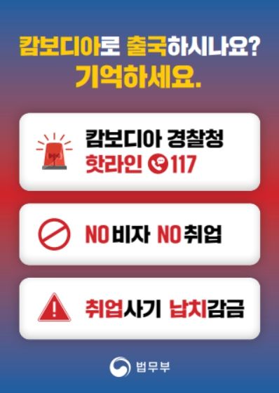 캄보디아 방문 주의 안내문