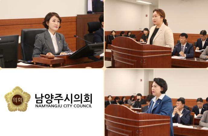 윗줄 왼쪽부터 시계방향으로 : 이경숙 위원장, 전혜연 의원, 박윤옥 의원