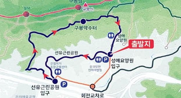 2025 구봉산 둘레길 걷기 행사 코스 노선도