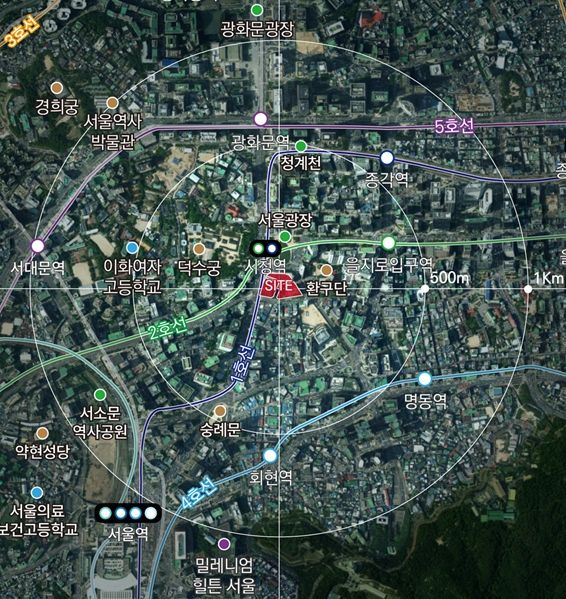 소공 지구단위계획구역 리모델링 사업 대상지 위치도