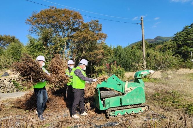 영농부산물 파쇄지원단 활동 사진