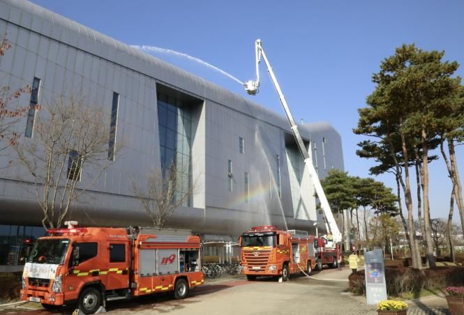 홍성소방서, 충남도청과 합동‘무각본 소방훈련’실시