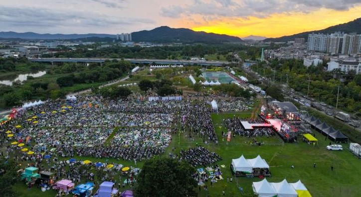 지난 9월 황룡친수공원에서 열린 제3회 광산뮤직ON페스티벌 행사장 전경