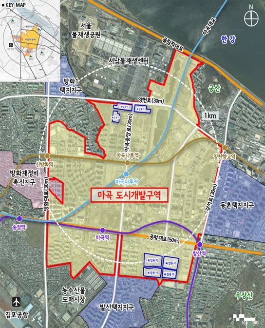 위치도 (강서구 마곡동 일대)