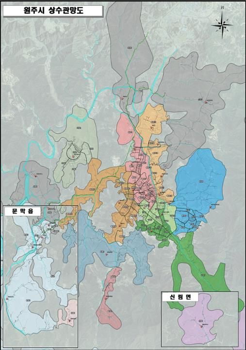 원주시 상수관망도