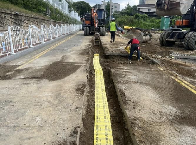 도시가스 공급 보조사업 공사 현장 모습