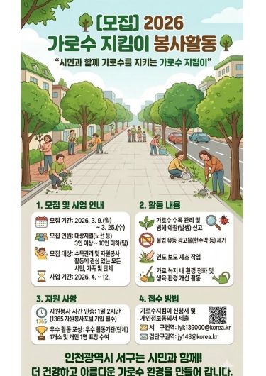 ‘가로수지킴이’ 봉사활동 참여자 모집