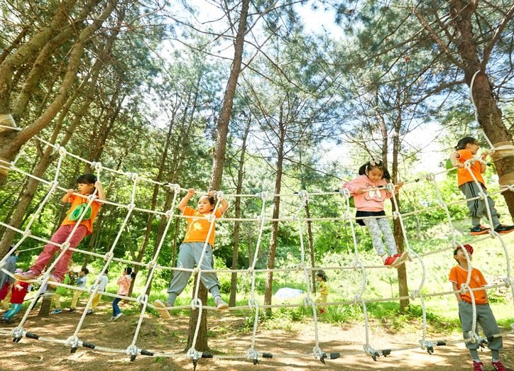 양천구, 신정산 유아숲체험원을 이용하는 어린이들 모습