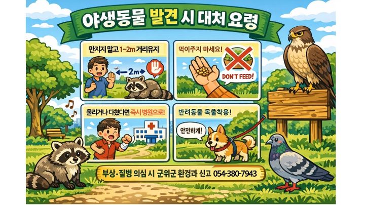 봄철야생동물 민가출몰 증가로 협조당부