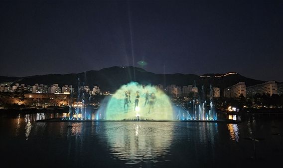 연지공원 음악분수 워터스크린 쇼