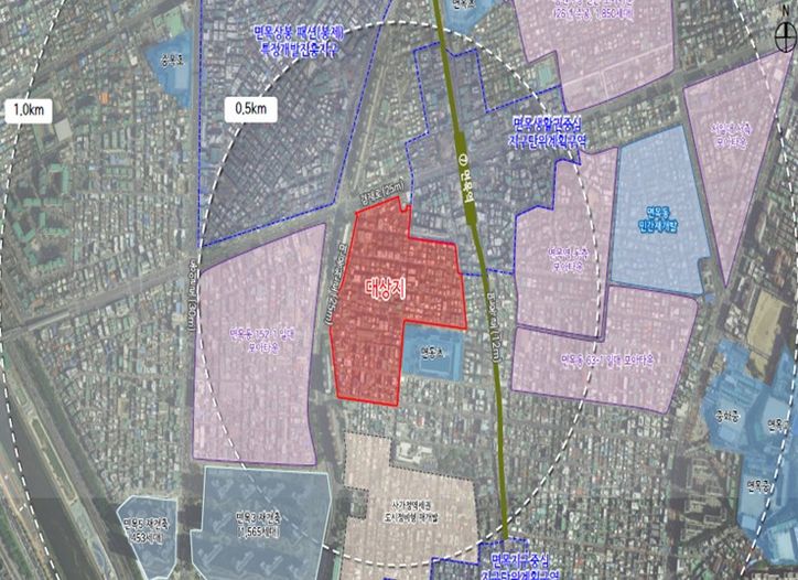 위치도 (중랑구 면목동 542-7번지 일대)